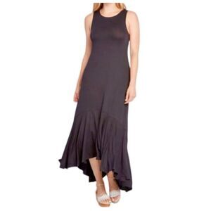 Chico’s Dark Brown Flowy High-Low Maxi Dress